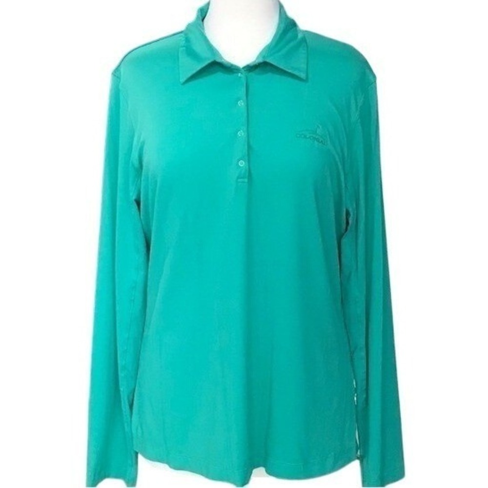 Cutter &‎ Buck DryTec 50+ Womens Size XL Golf Long Sleeve Polo Shirt Green CB